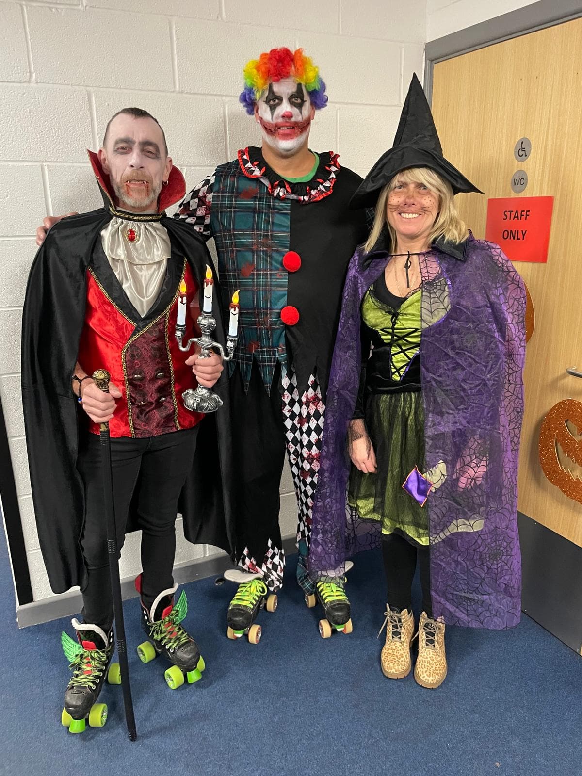 Halloween group on skates